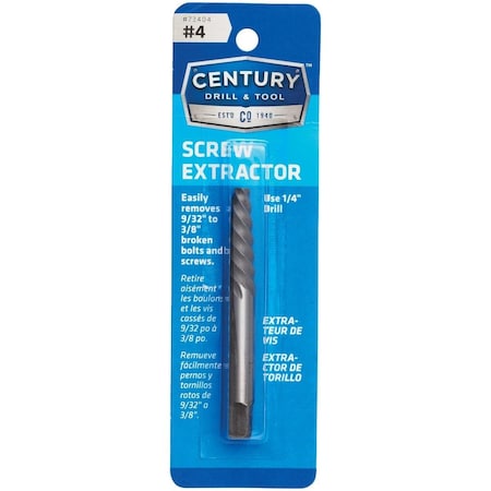 Century Drill & Tool Century Drill & Tool No 4 Spiral Flute Screw Extractor 73404